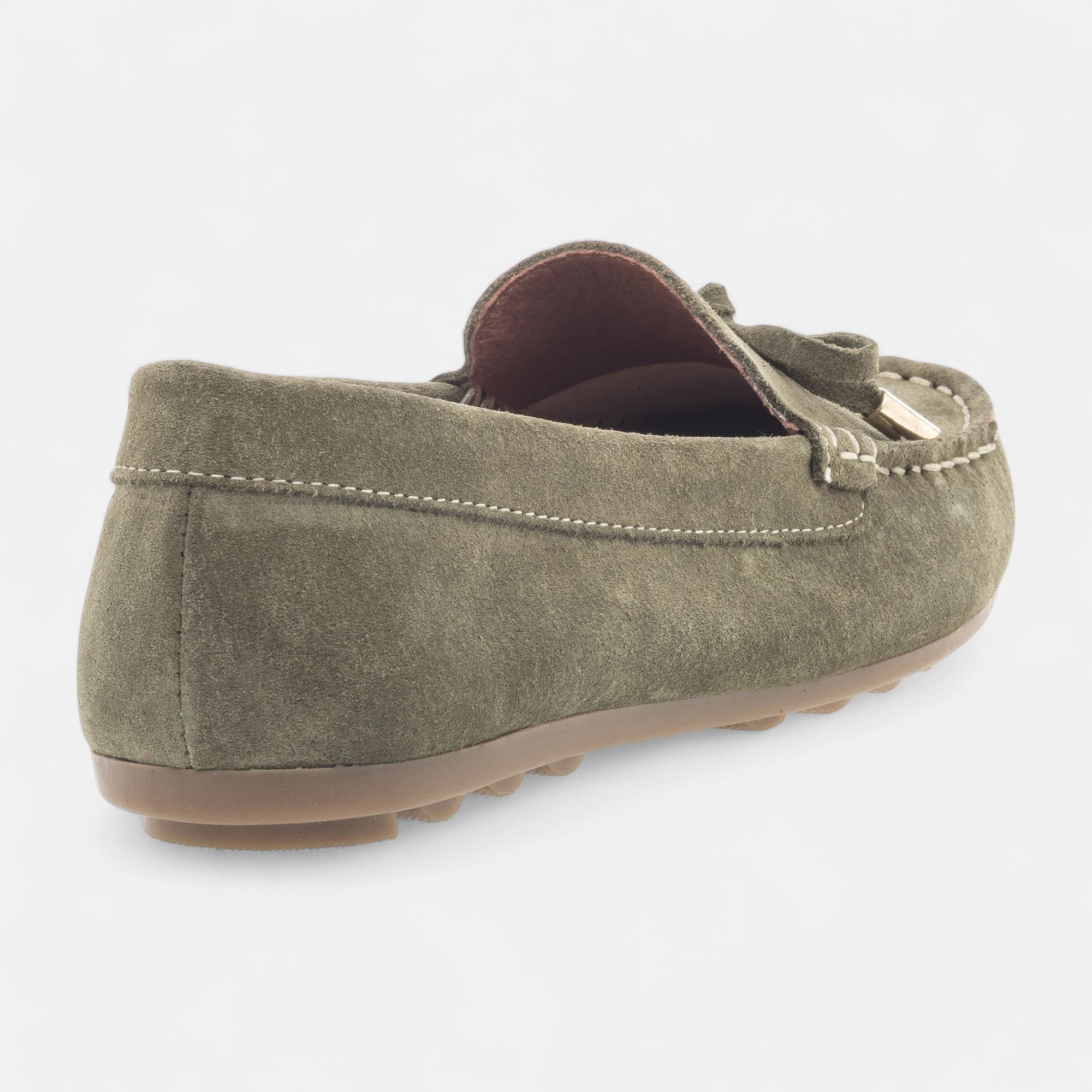 Mocassins Femme en cuir kaki