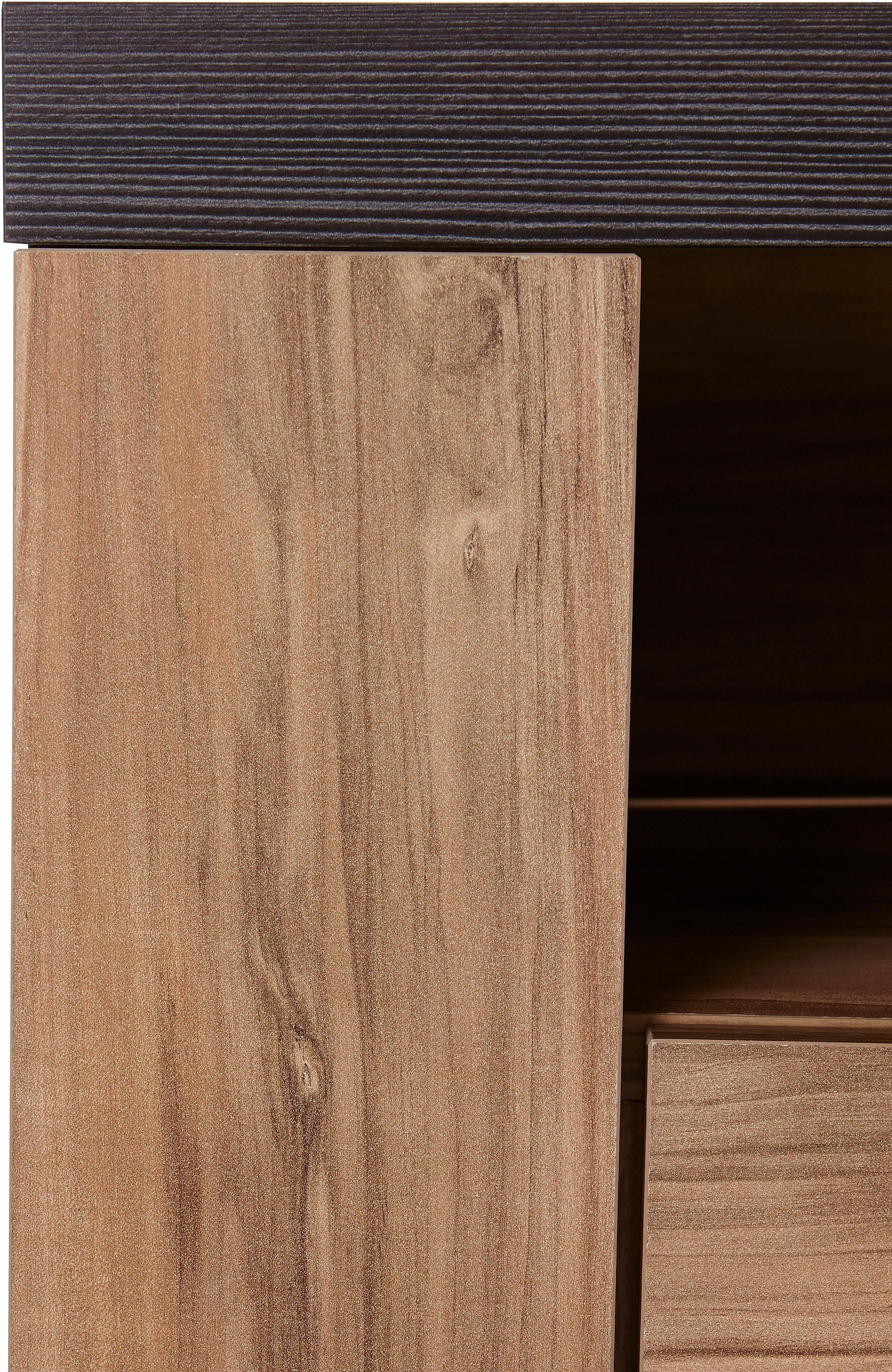 Home affaire Lowboard »Larona, zeitloses TV Board mit 1 Klappe und 2 offenen Fächern« Breite 140 cm, Fernsehbank, viel Stauraum, dekorative Rahmenoptik