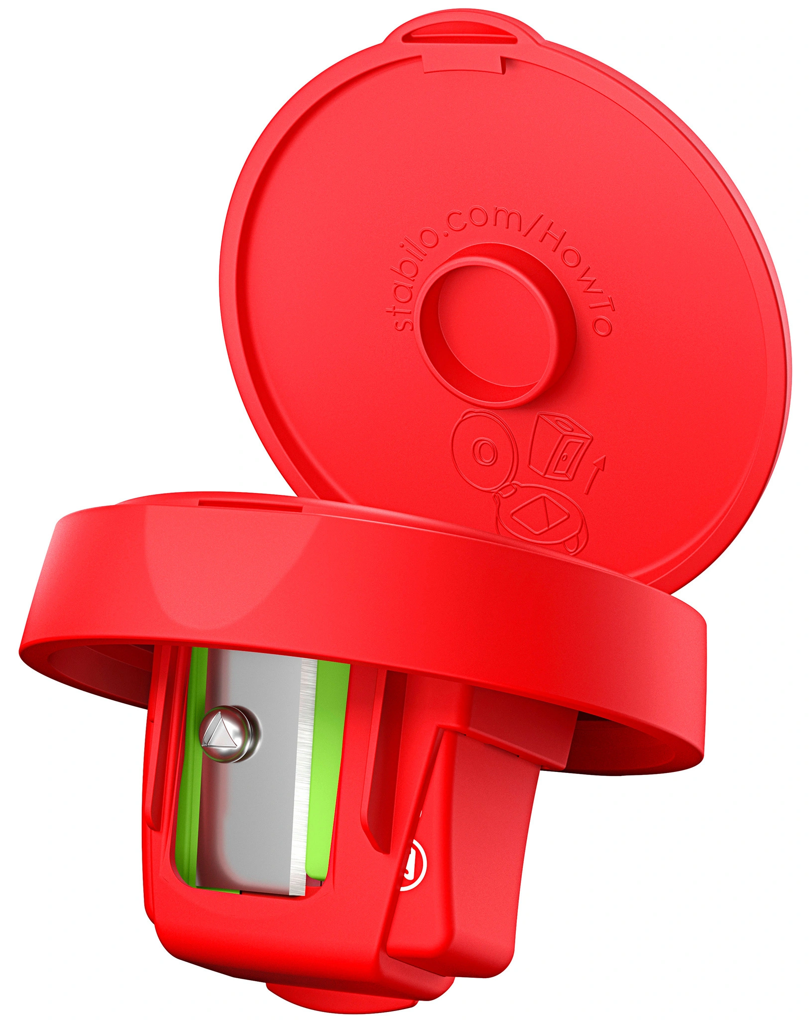Dosenspitzer STABILO® woody 3in1 für extradicke Stifte in rot