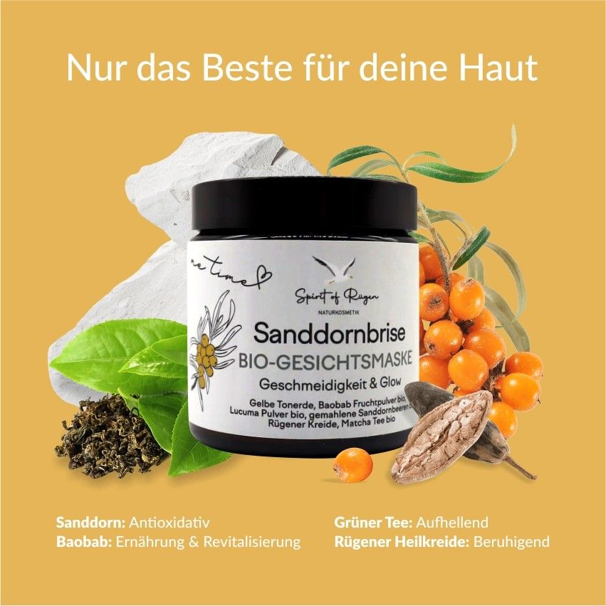 Spirit of Rügen Bio Gesichtsmaske Sanddornbrise