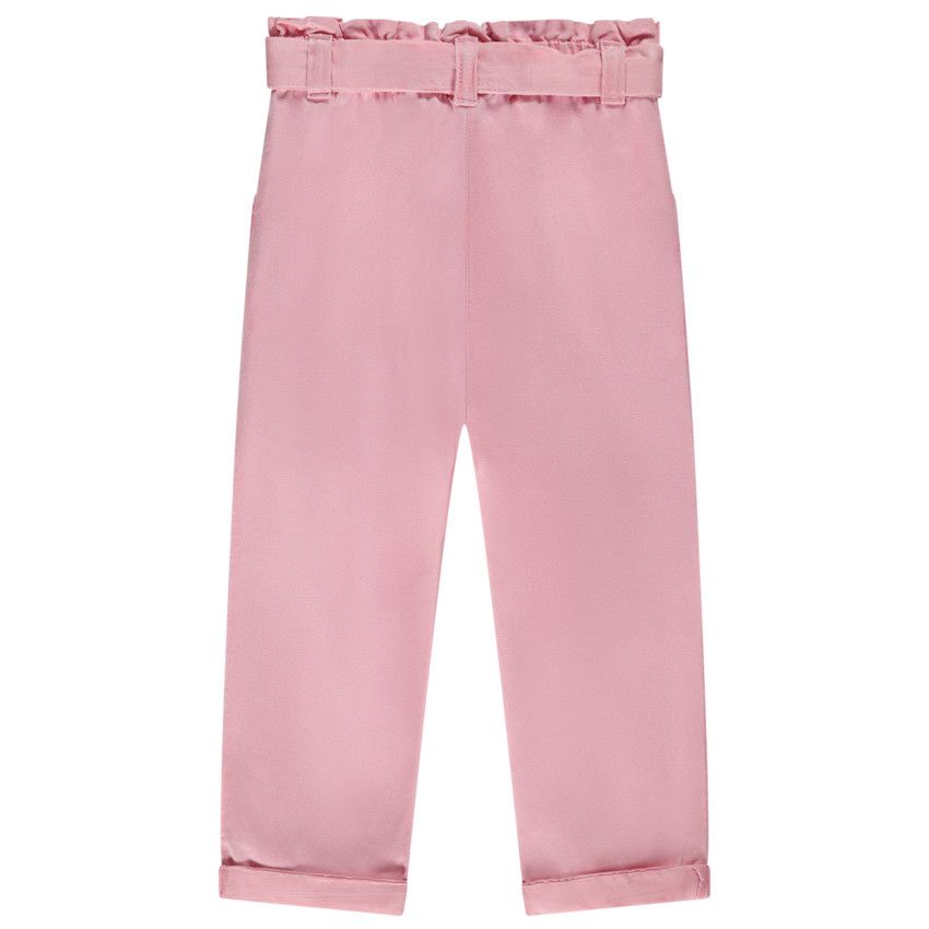 Pantalon en toile fantaisie avec broderies coeurs pour bébé fille - Multicolore