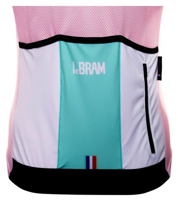 Maillot Manches Courtes Femme LeBram Tourmalet Rose Coupe Ajustée