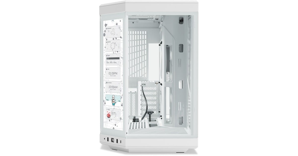 HYTEY70 Touch Infinite midi tower behuizing  (Wit | 2x USB-A | 1x USB-C | Tempered Glass)