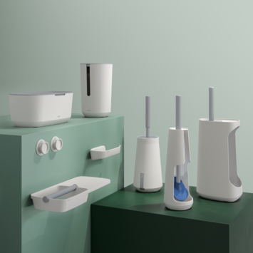 Tiger Toiletrolhouder TESS met planchet wit/lichtgrijs