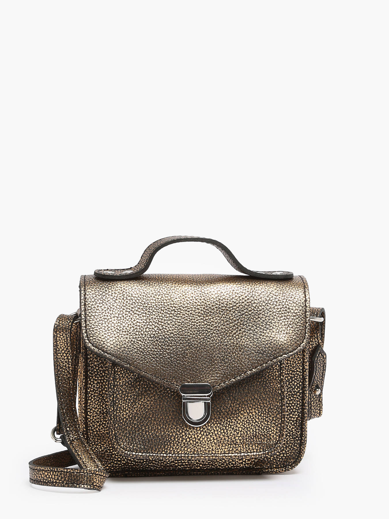 Sac bandoulire Melle George XS Granite cuir PAUL MARIUS