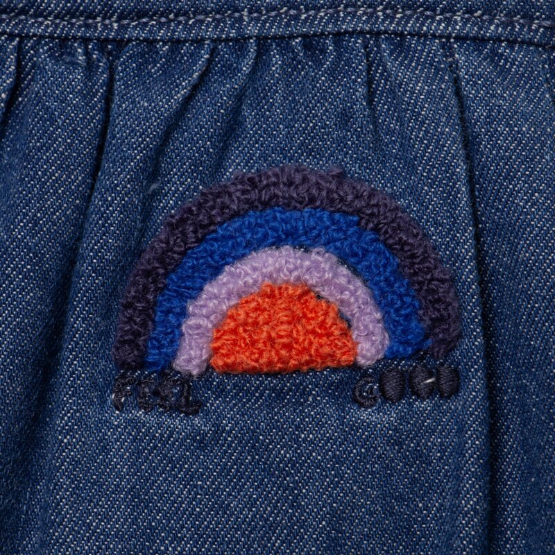 Bloomer bébé jean brodé bleu Catimini Bleu