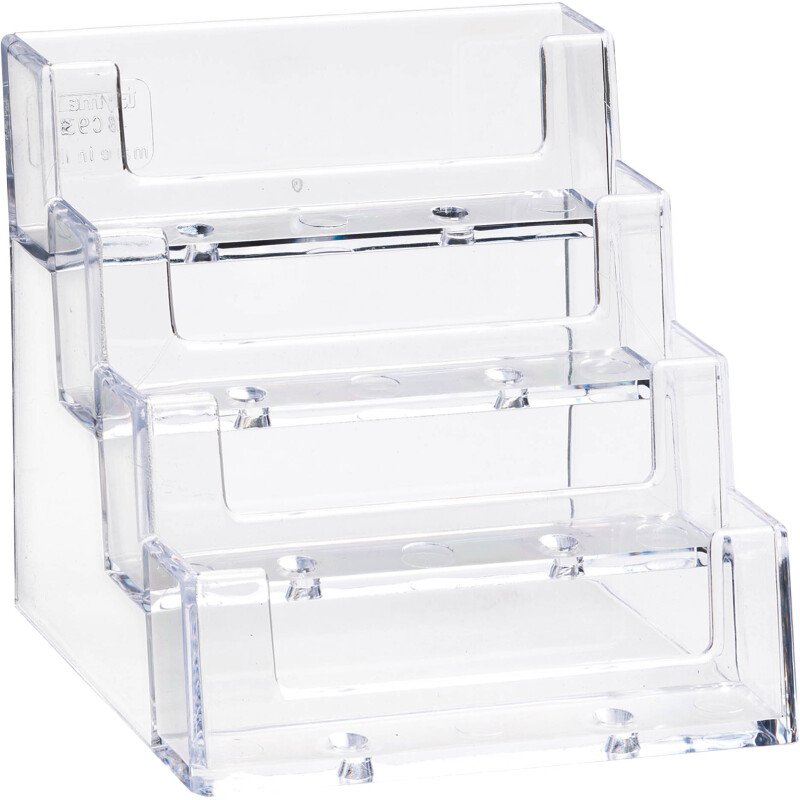 Porte carte de visite 4 cases 9,5 x 10 x 10 cm transparent