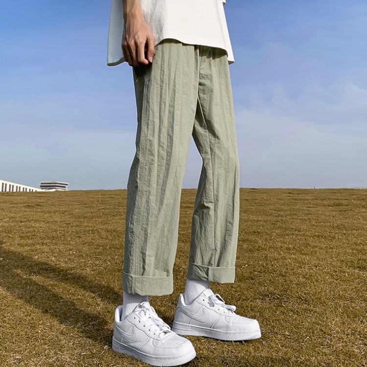 Tiaota - Mid Rise Plain Loose Fit Broek