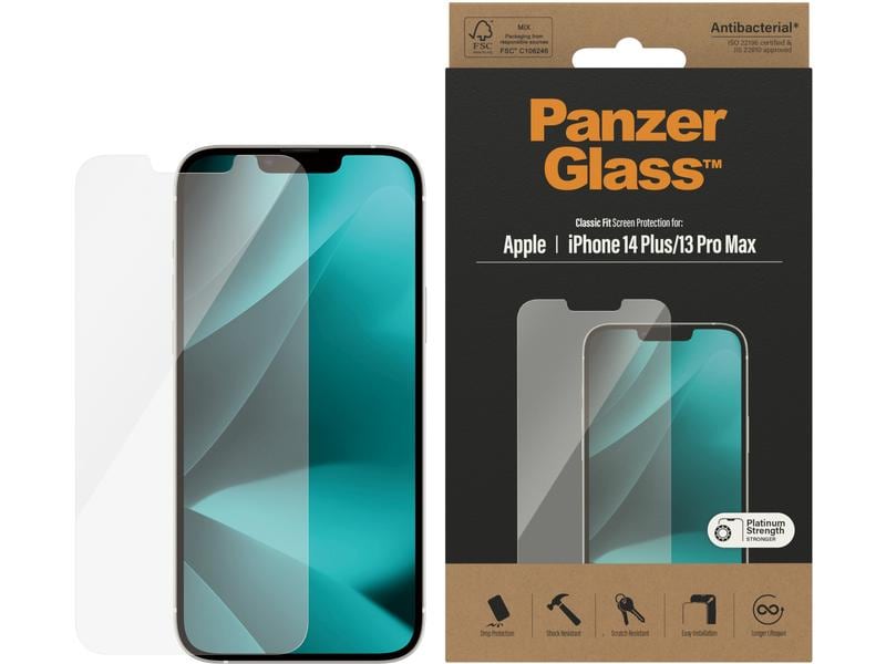 Panzerglass Displayschutz Classic Fit iPhone 13 Pro Max/14 Display-Schutzfolie für das Apple iPhone 14 Plus/iPhone 13 Pro Max
