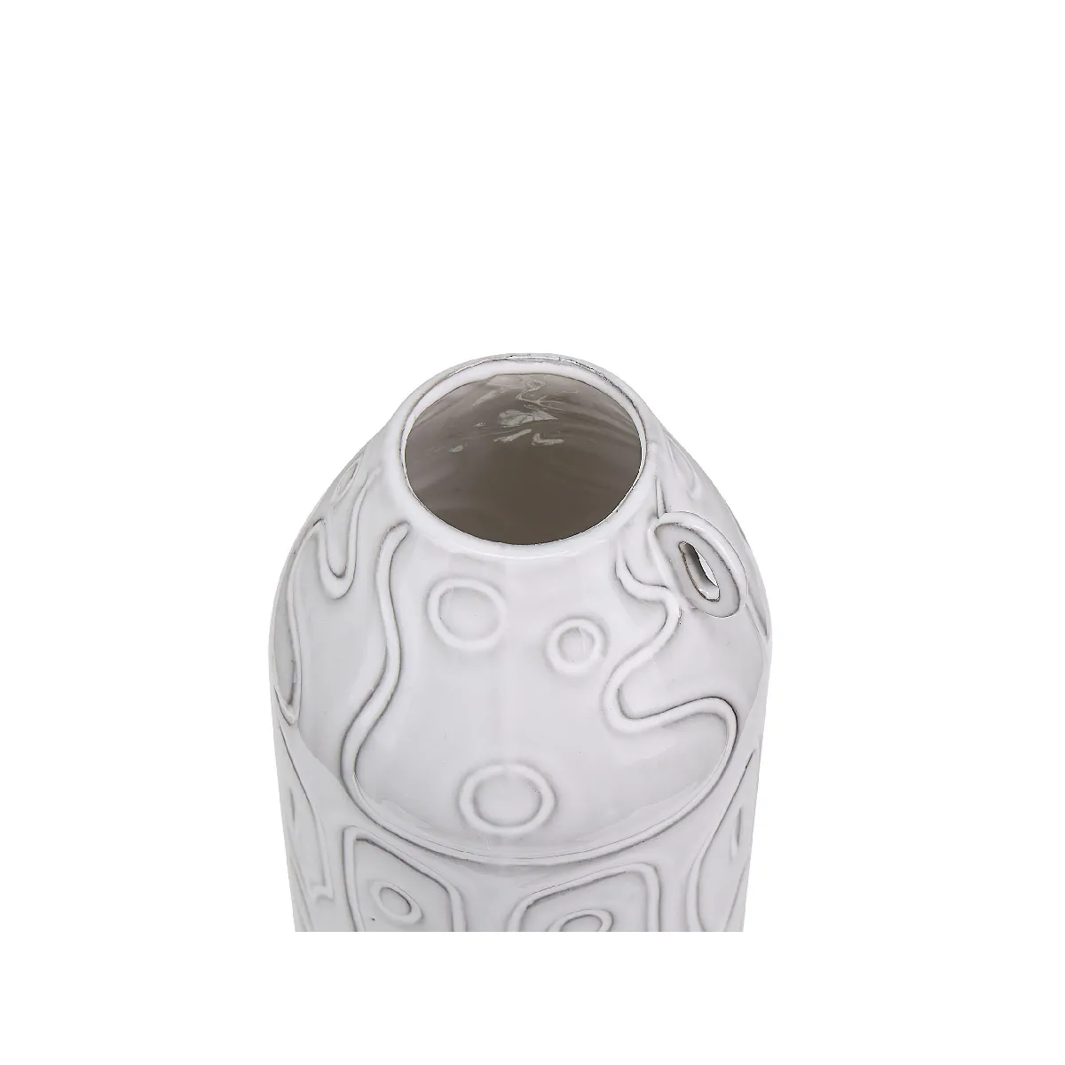 Beliani Vase à Fleurs Alalia - Céramique Gris 22 cm