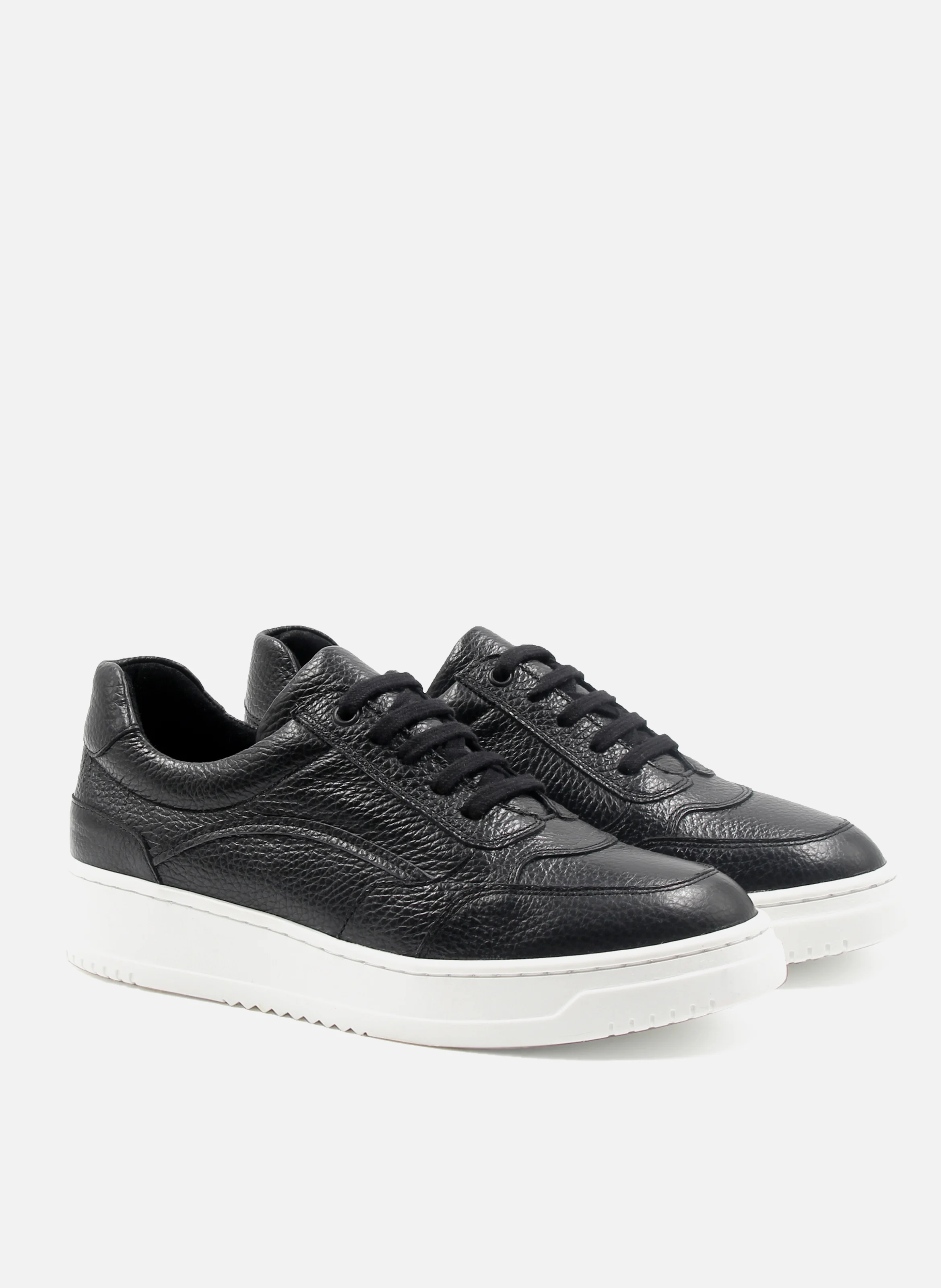 Baskets vintage cuir grainé | Noir