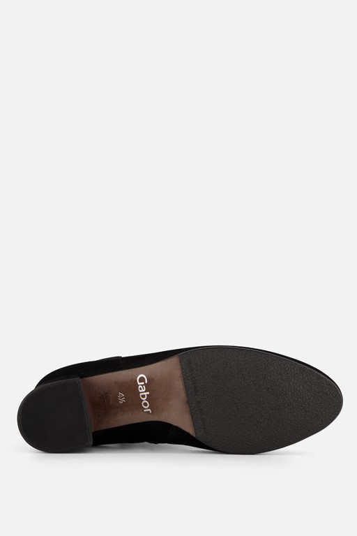 Gabor Enkellaarsjes zwart Suede