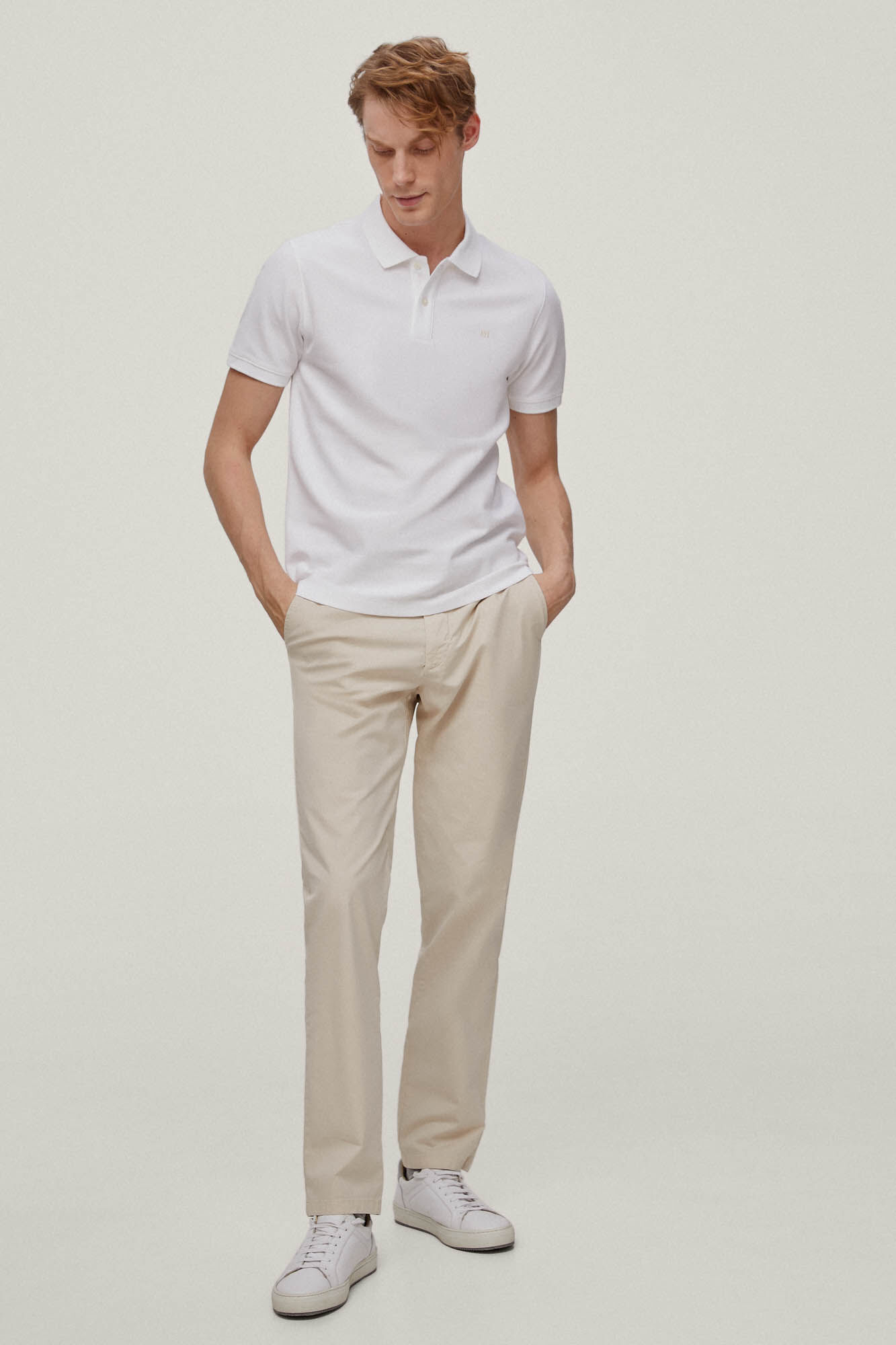 Camisa polo slim fit anti-odor - Branca