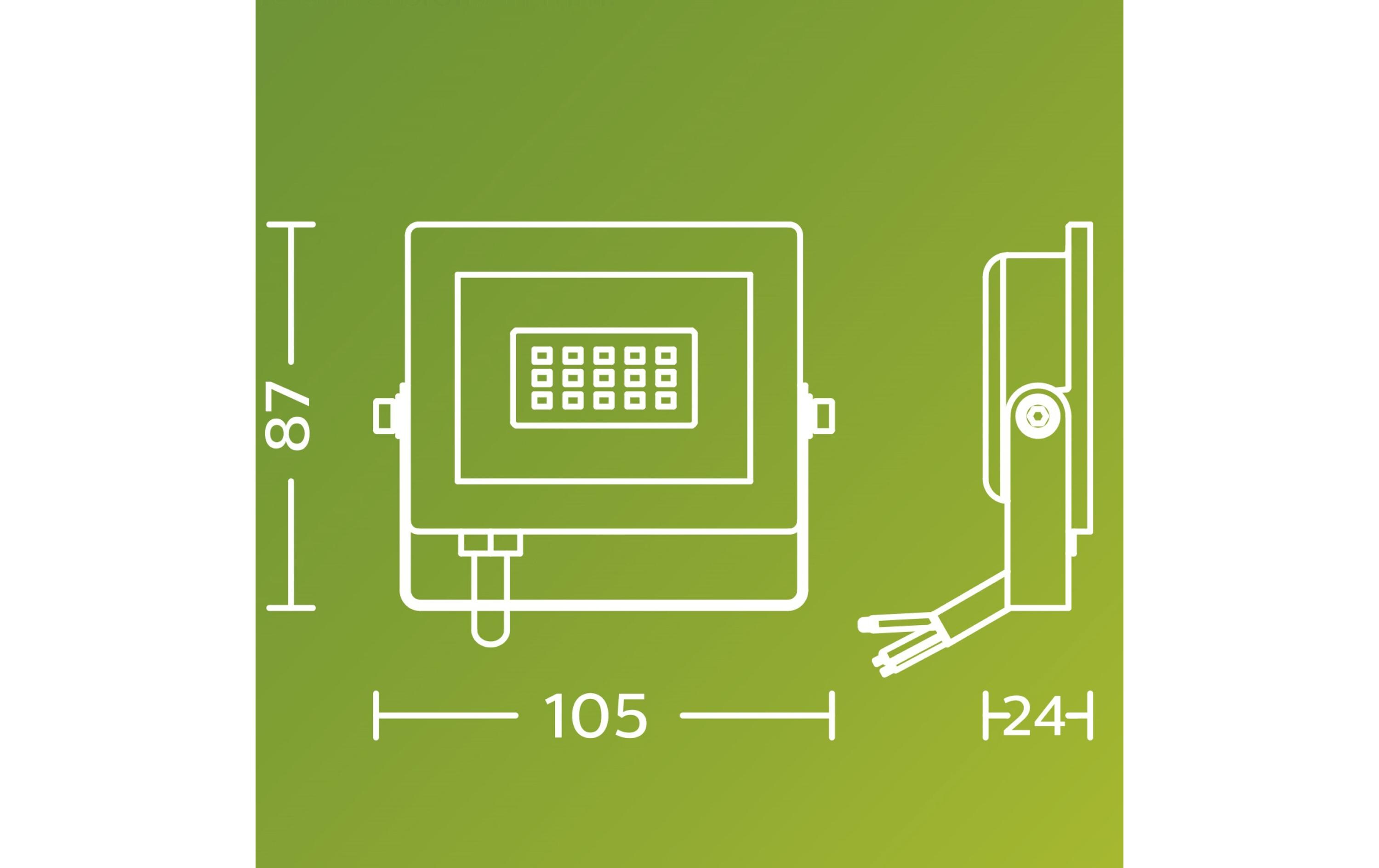 Lois Flutlicht 10W 5000K IP65 10 WPhilips 8720169365049 Aussenbeleuchtung Wandbeleuchtung für den Aussenbereich Nicht austauschbare(s) Leuchtmittel LED F