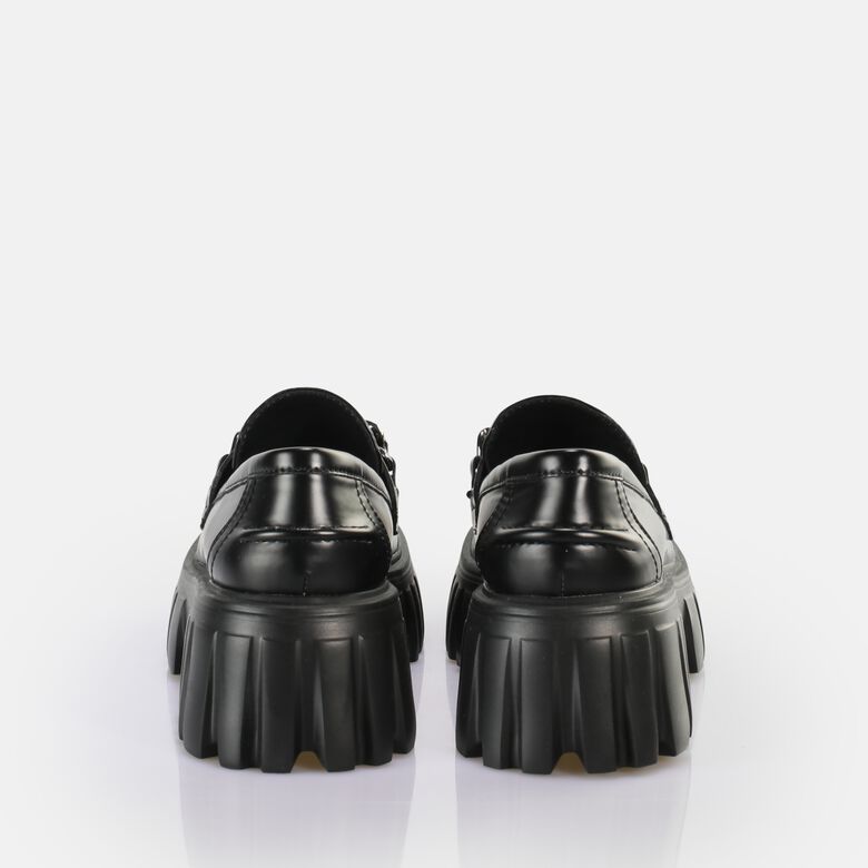 Lion Loafer Chaussures basses vegan, noir