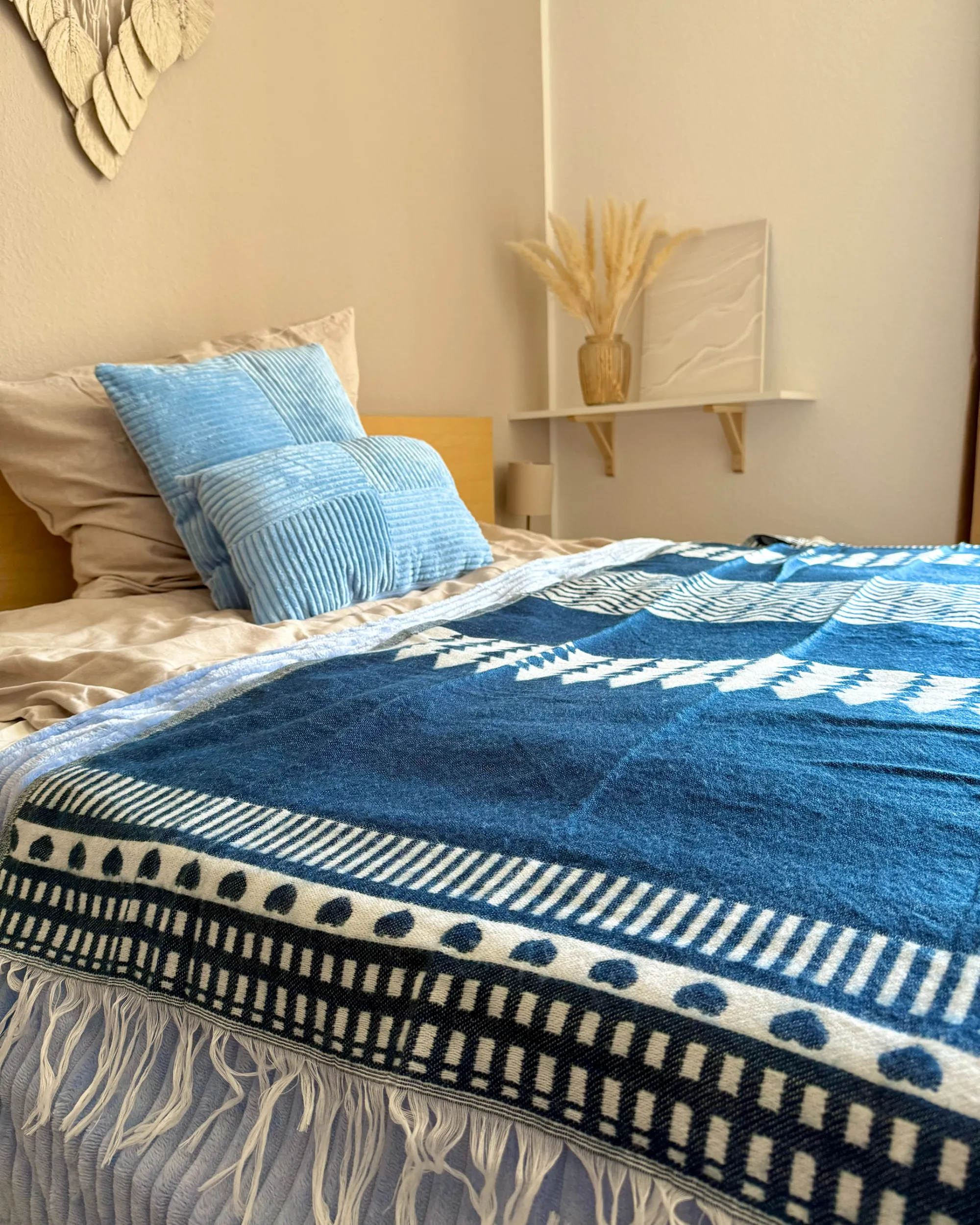 Plaid TARLAY Stof 130 x 170 cm Blauw