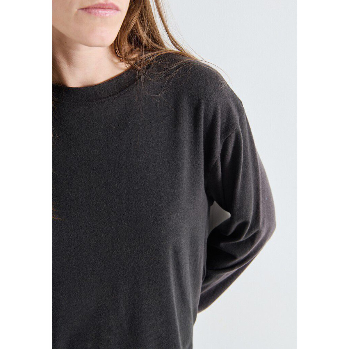 AMERICAN VINTAGE<br>Camiseta de manga comprida com decote canoa, YPAWOOD