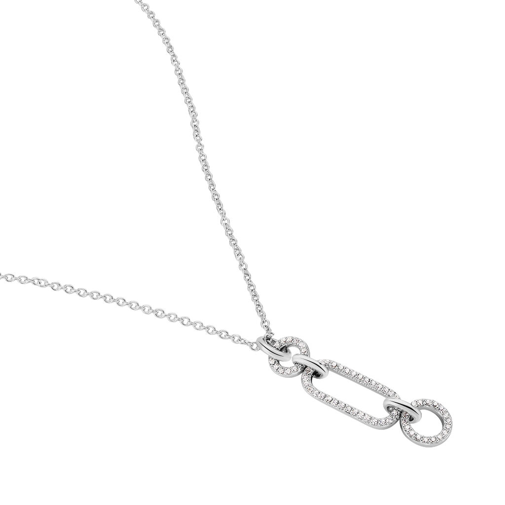 Collier Ela Argent Blanc Oxyde De Zirconium