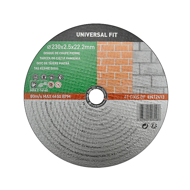 Disque de coupe pierre 230x2,5x22,2 mm Universel fit