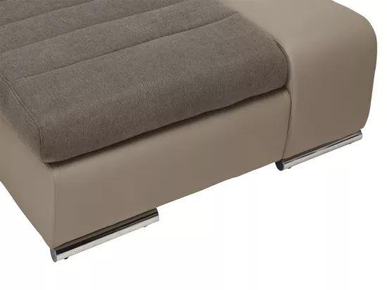 Canapé d'angle convertible en tissu et simili MIRABEAU - Taupe - Angle gauche
