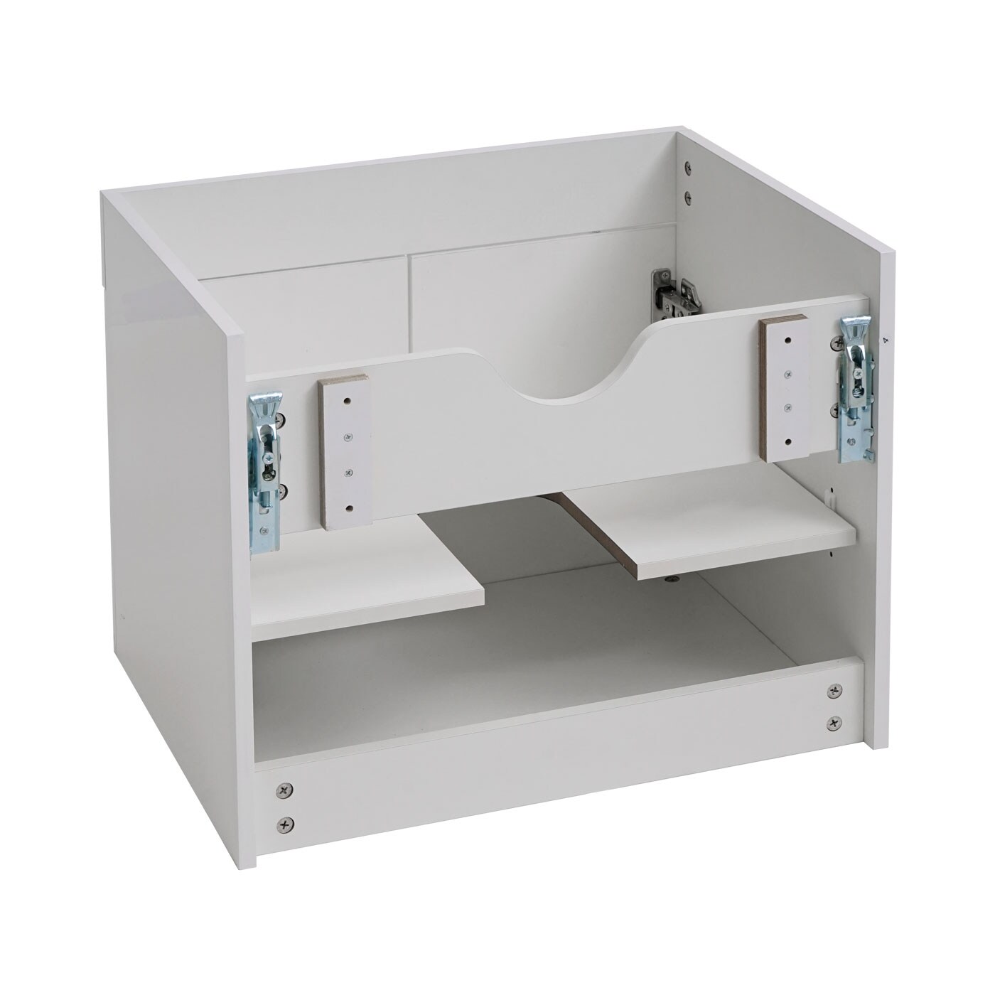 Waschbeckenunterschrank MCW-D16, Waschtischunterschrank Waschtisch Unterschrank Badmöbel, MVG hochglanz 60cm ~ weiß