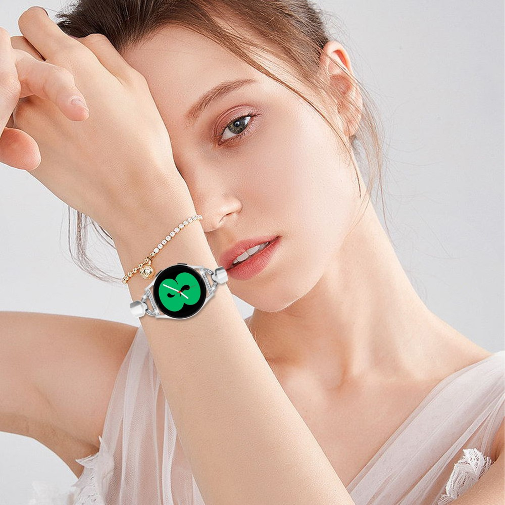 Samsung Galaxy Watch 4 (40mm) Strassstein Armreif Edelstahl Schmuckarmband - Silber