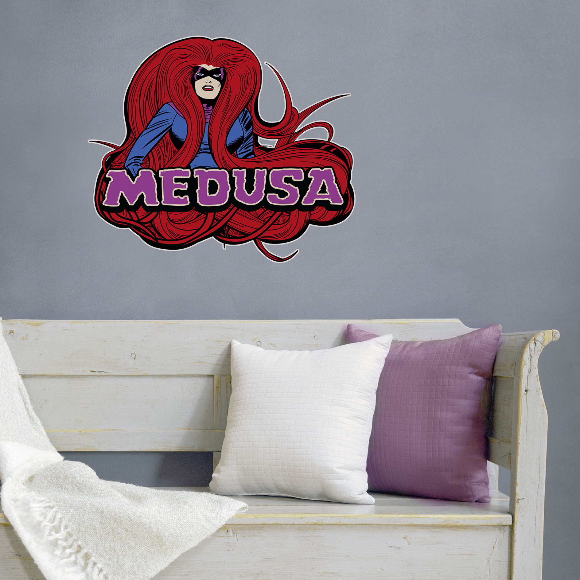 Wandtattoo MEDUSA COMIC CLASSIC - rot-blau - 50x70 cm