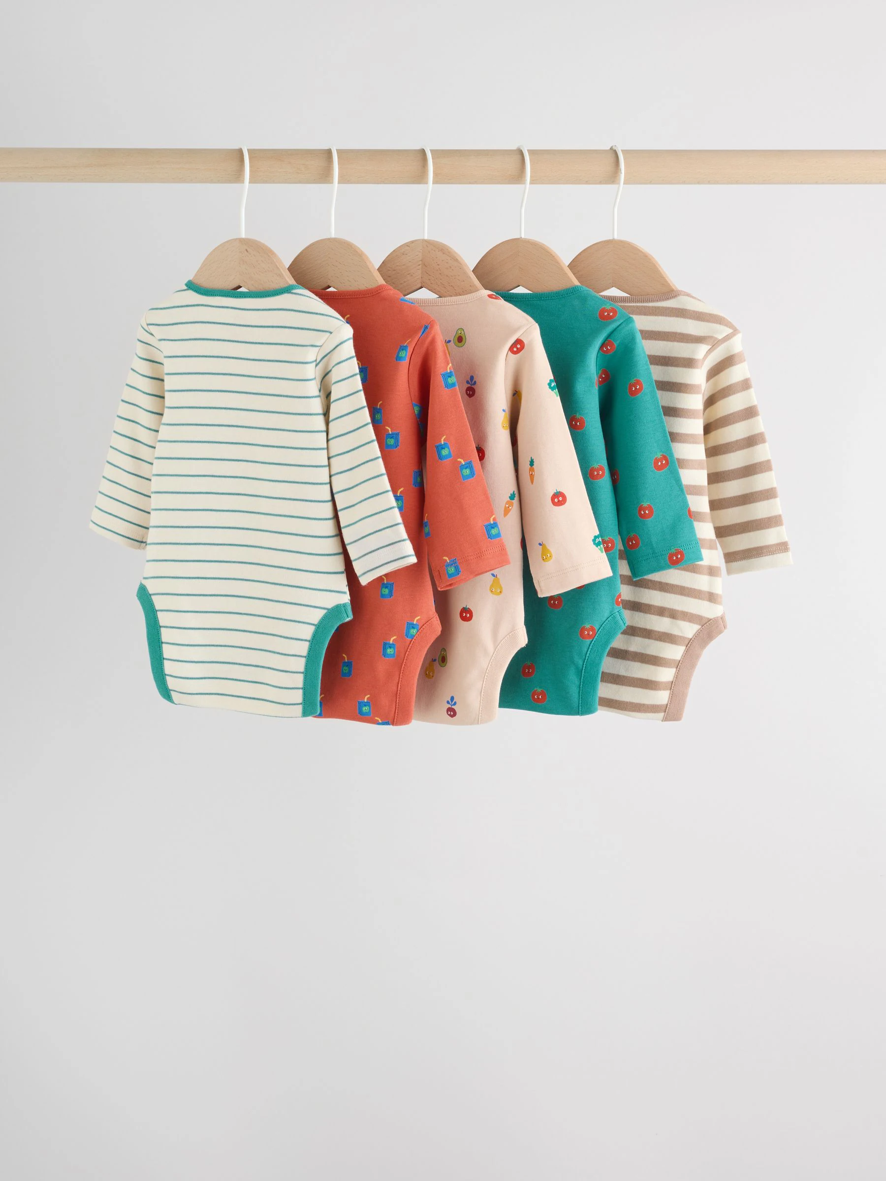 Licht - Set van 5 babyrompertjes