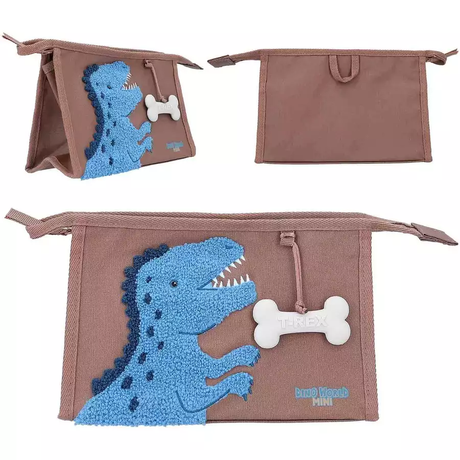 Depesche Waschtasche Dino Mini Dino World 15 x 22 cm braun