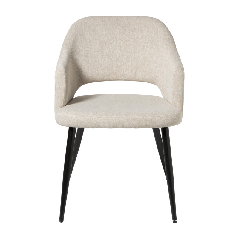 Eetkamerstoel Leonardo met armleuning - beige - 81x62.5x56 cm