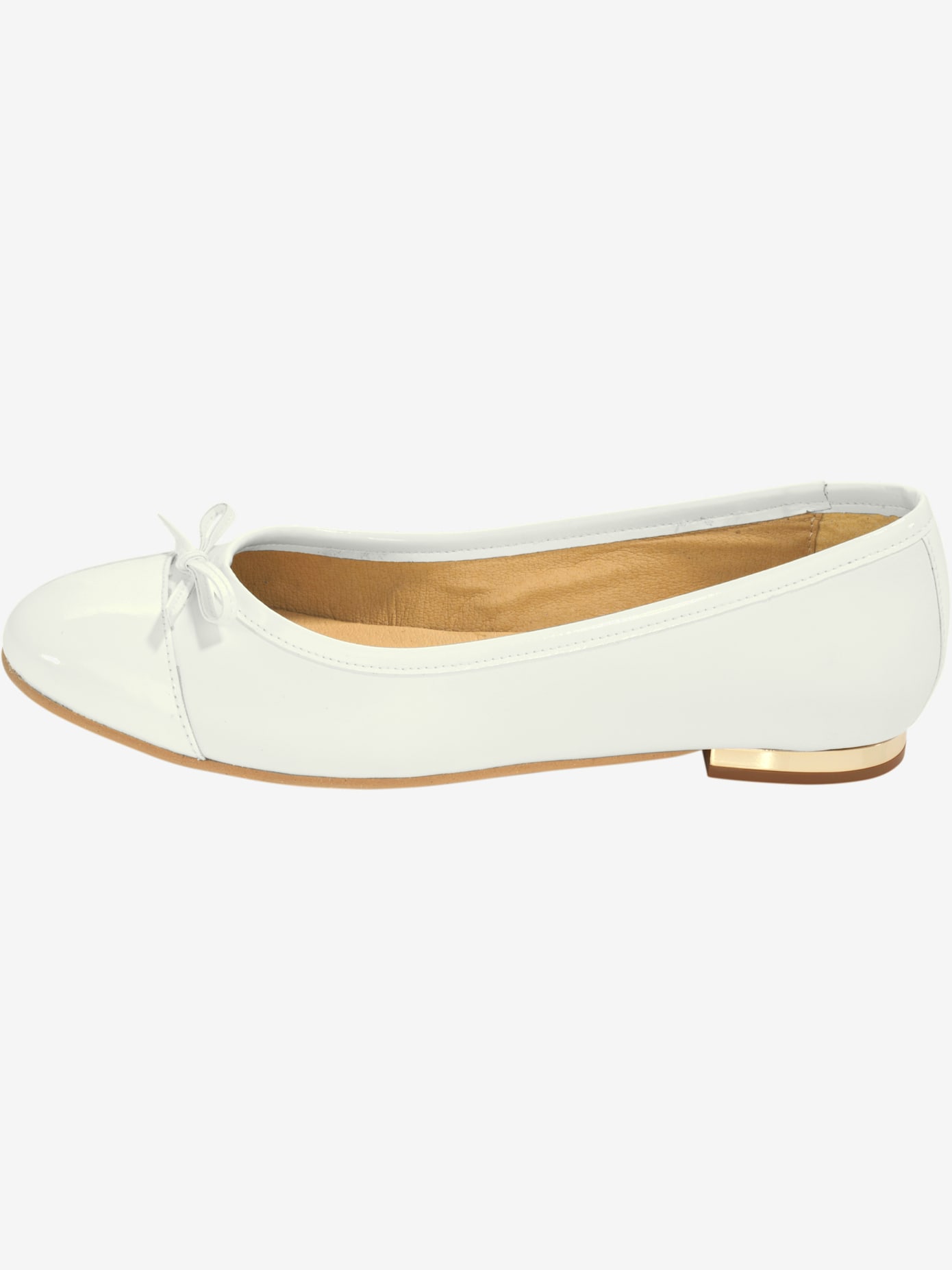 Ballerines cuir velours vachette et matière synthétique vernie