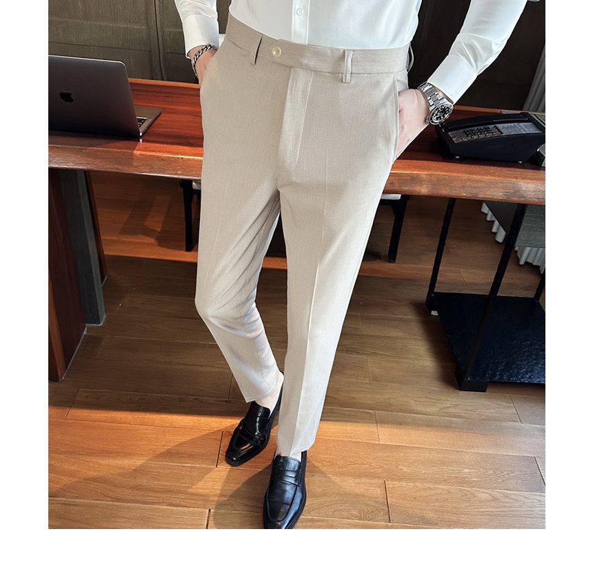 Deepwood - Hoge taille effen cropped taps toelopende pantalon (verschillende ontwerpen)