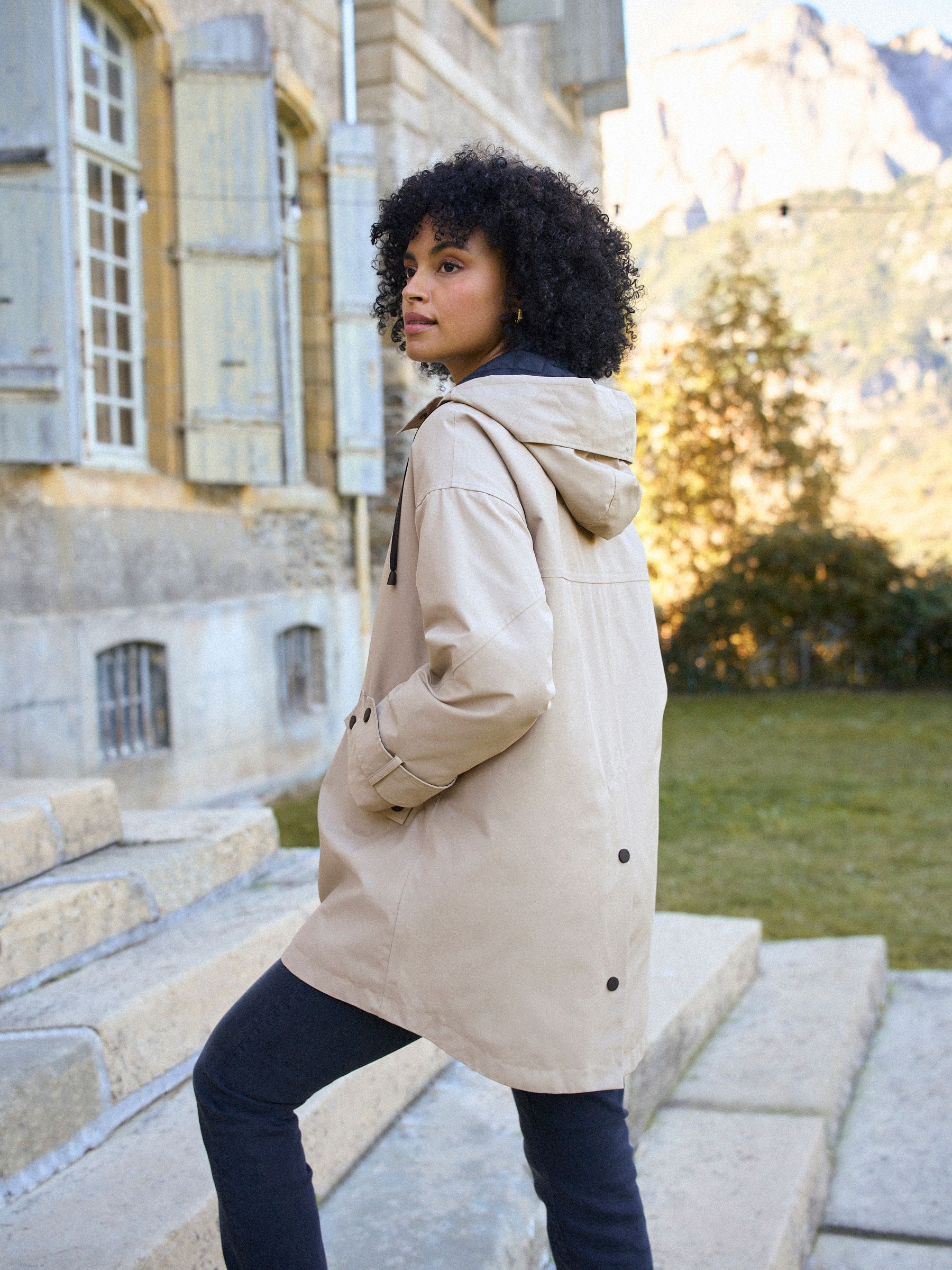 Taupe - Seraphine 3-In-1 Maternity & Babywearing Raincoat