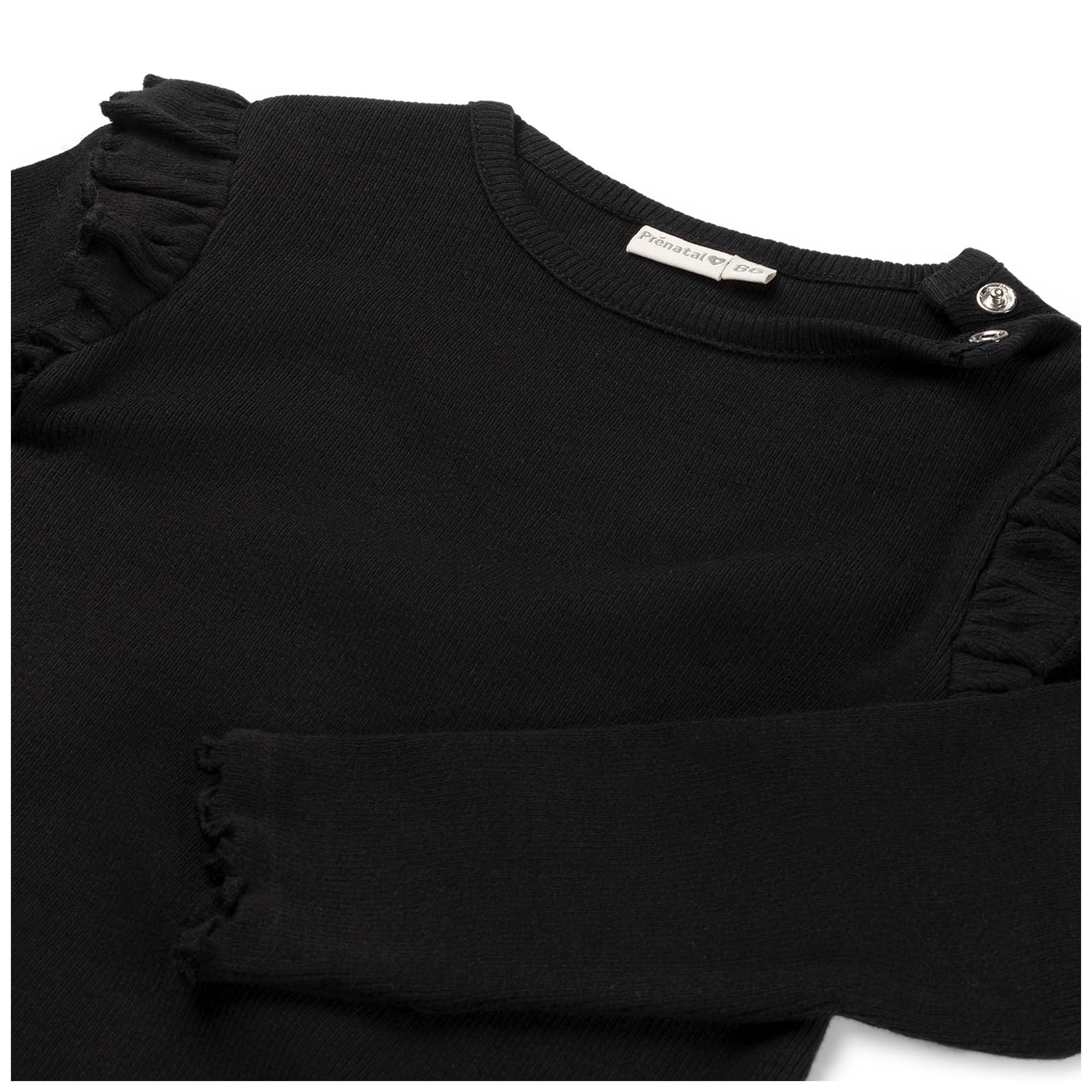 Prénatal peuter shirt lange mouwen effen zwart
