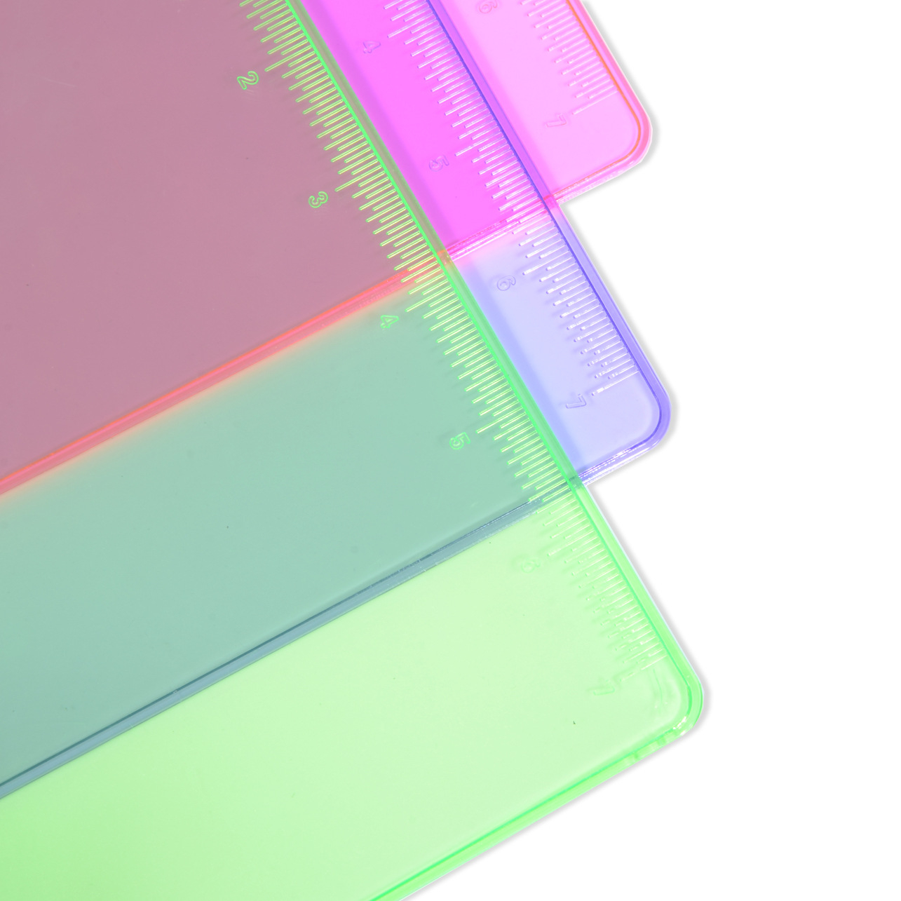 (6er Set) Klemmbrett Notiz Schreibplatte A4 Clipboard mit Aufhängefunktion inkl. Massstab - Assortiert