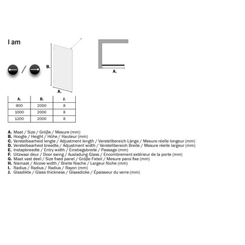 Sealskin Inloopdouche A3 I AM 200x100 cm RVS