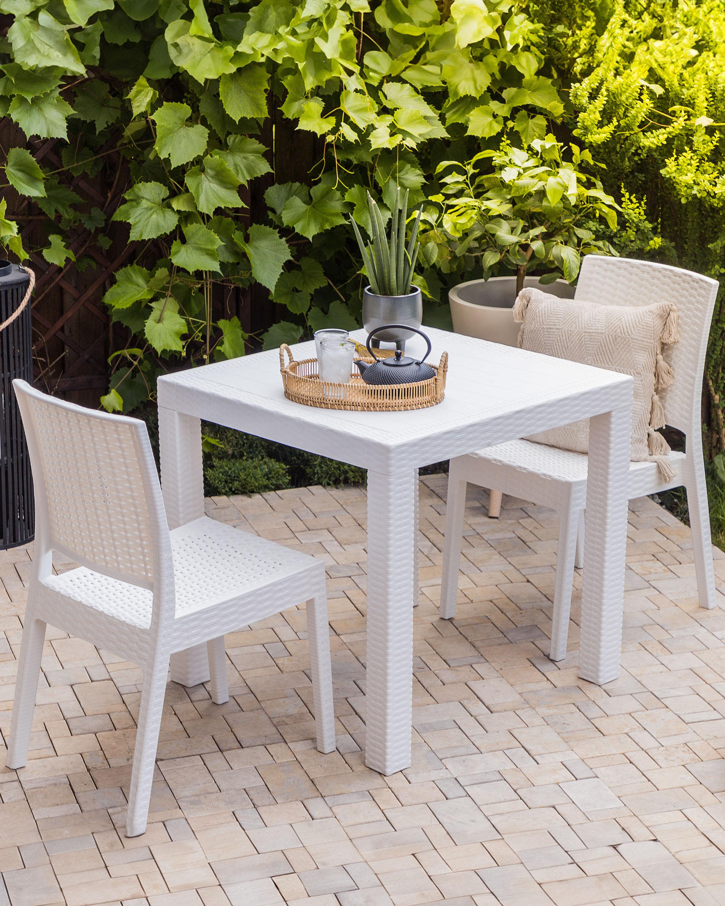Set van 2 tuinstoelen FOSSANO Synthetisch materiaal Wit