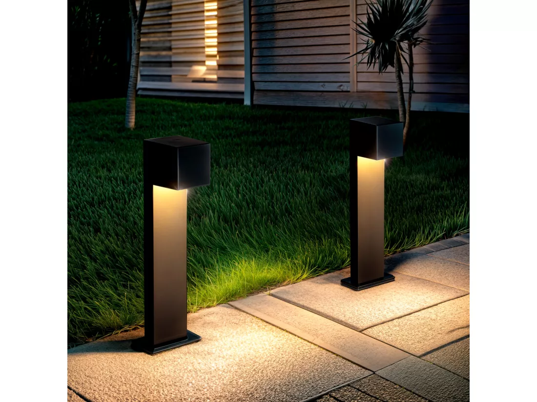 Balise LED Extérieure 10W Aluminium en Saillie sur Pied 50cm Iridix Rouille