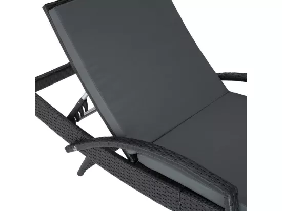 Bain de soleil transat noire 190 x 62 x 74.5 cm 2208057