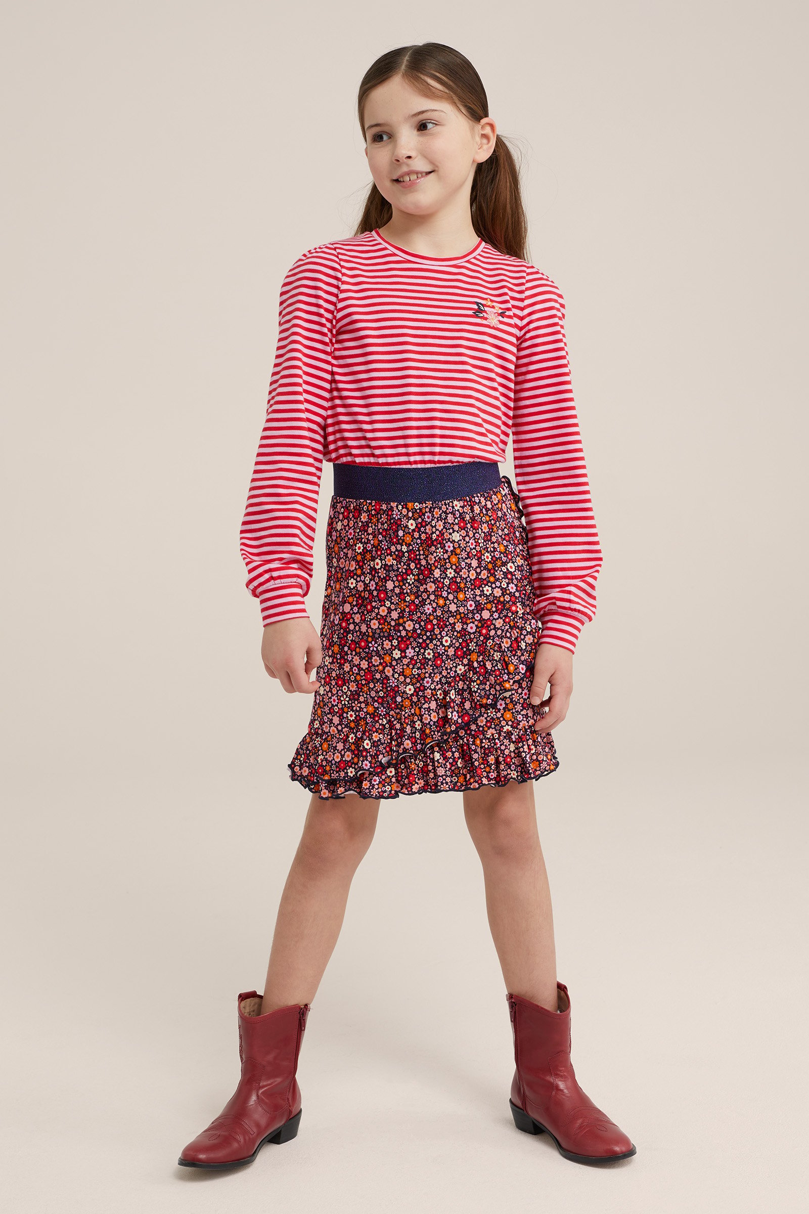 Meisjes jurk met dessin WE Fashion Roze