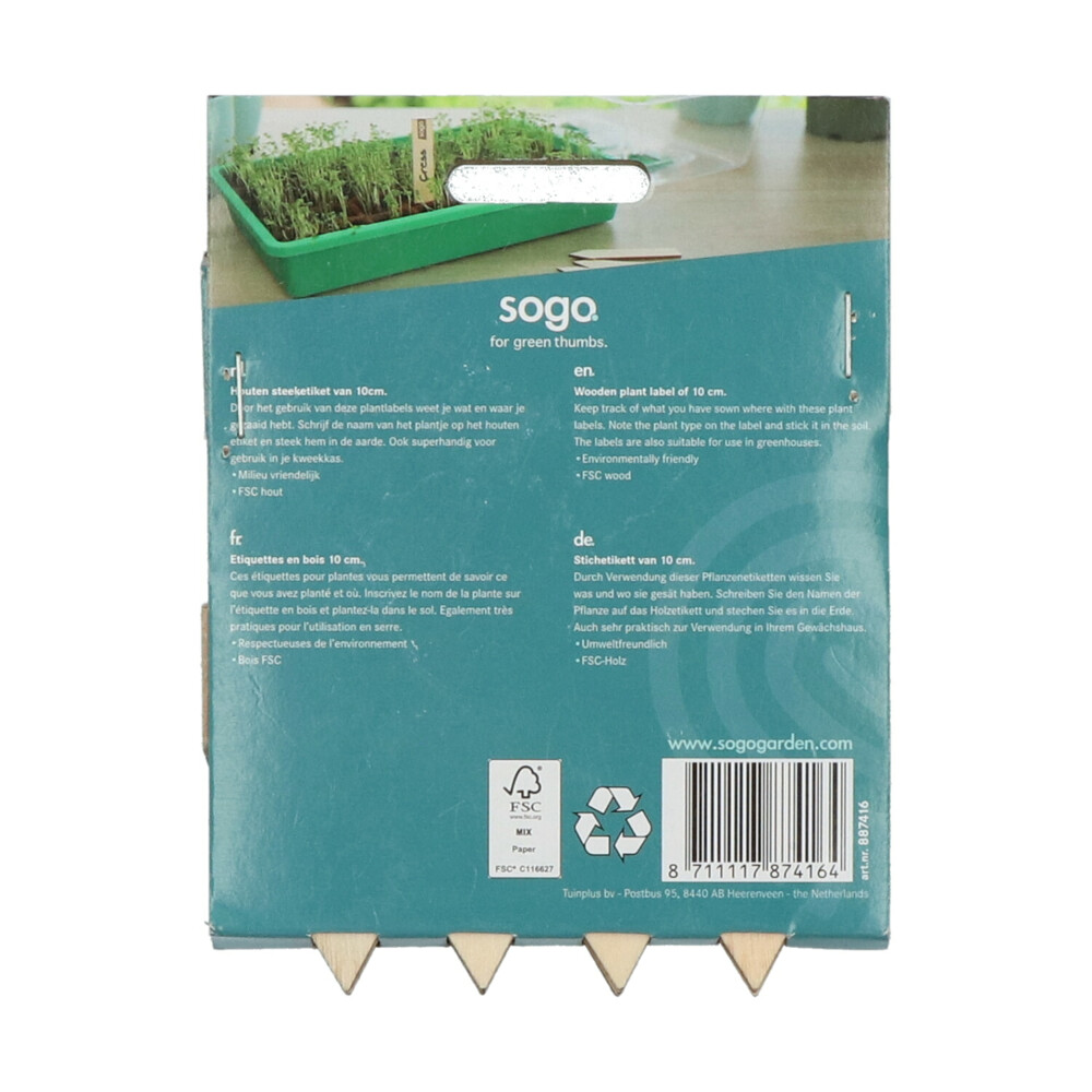 SOGO Houten Steeketiket 10 cm24 stuks