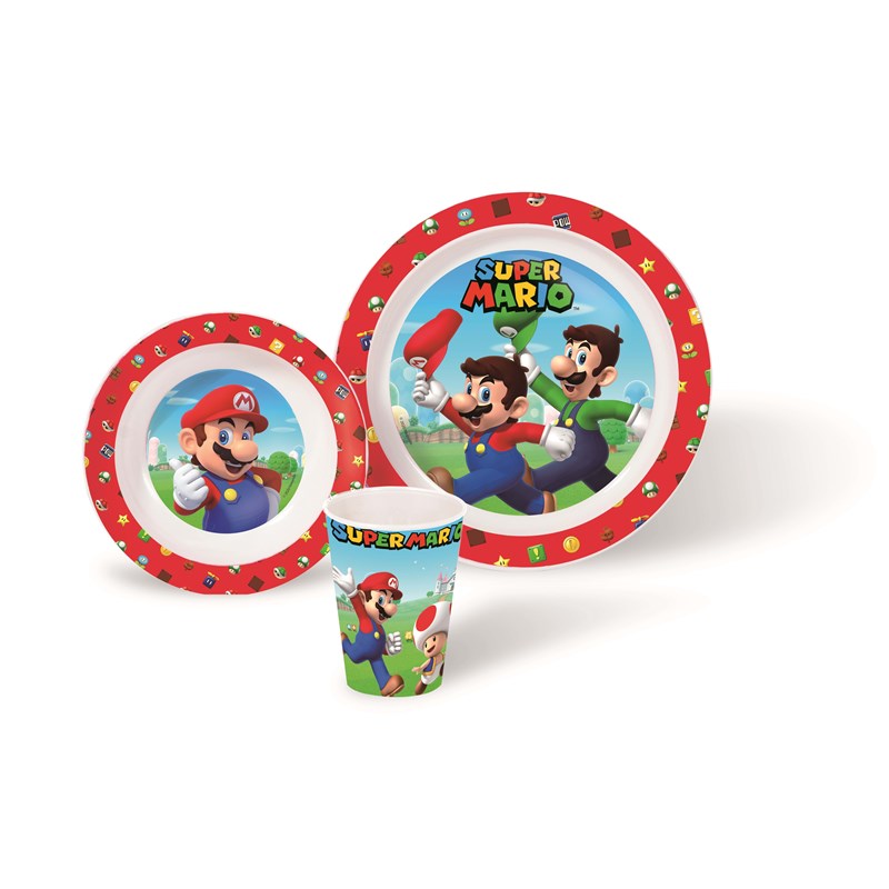 Super Mario<br>Spisesæt Super Mario, 3 dele