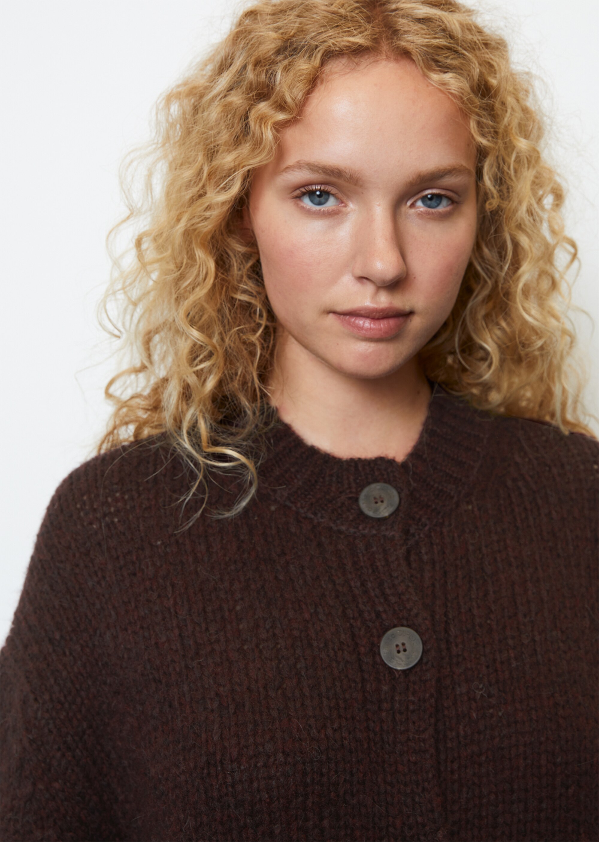 Softer Rundhals-Cardigan cropped aus kuscheligem Garn-Mix