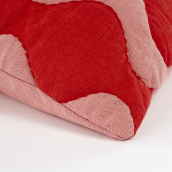 Kussen rood scallopes - l45xb45xh10cm