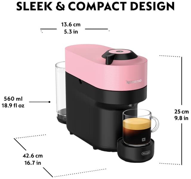 Nespresso Vertuo Pop kapselmaskine af DeLonghi ENV90.P (Candy pink)