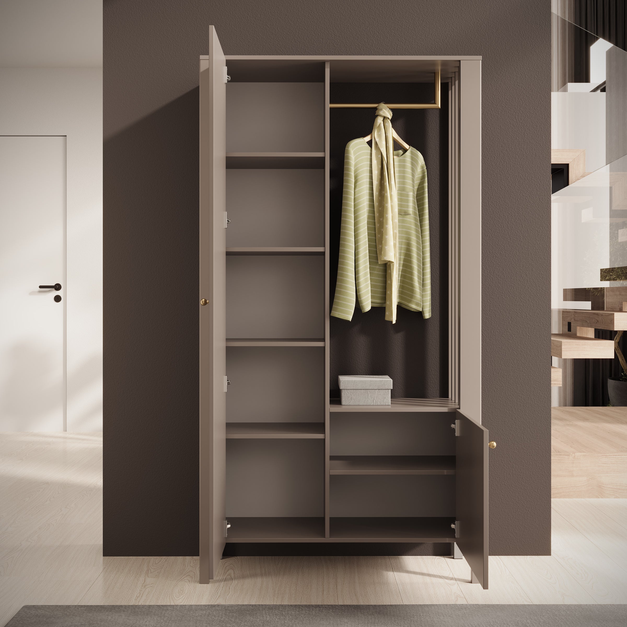 Madison - Kapstok met deur - Beige - 105x33x197 cm