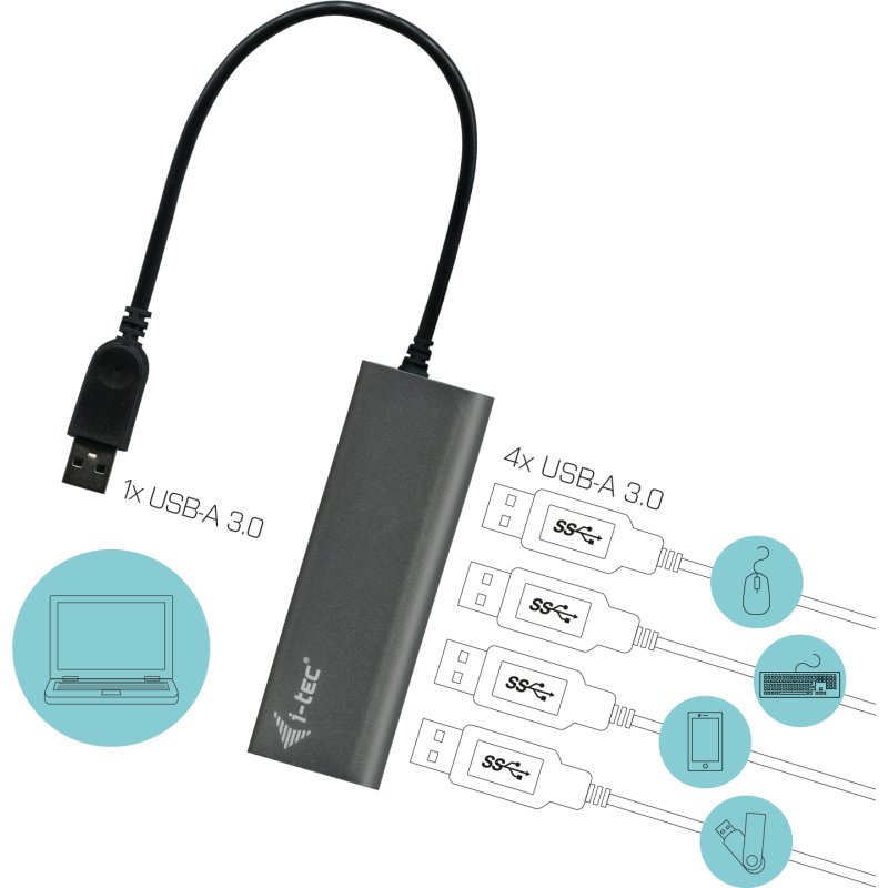 i-tec Metal Superspeed USB 3.0 4-Port Hub