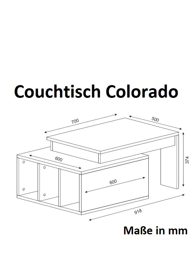 Couchtisch Colorado Weiß Walnuss