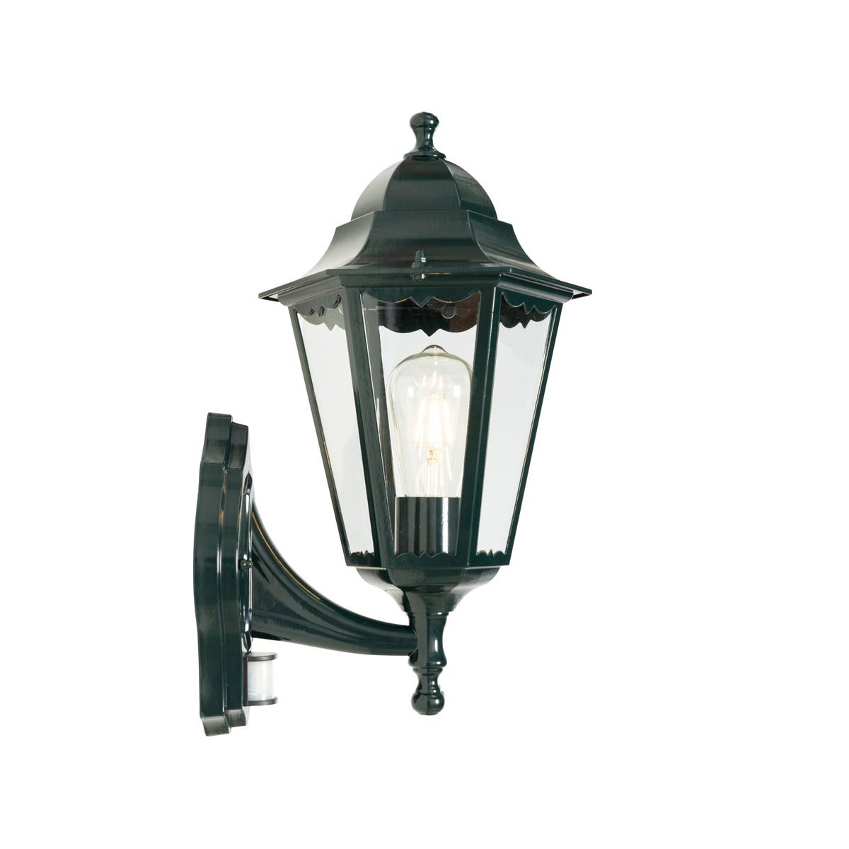 Buiten wandlantaarn donker groen met bewegingssensor IP44 - New Orleans up