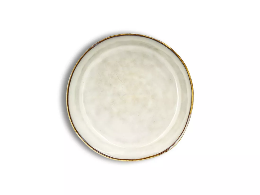 Ogo Living - Lot De 6 Assiettes Coupes Boral 20cm Beige Clair En Gres